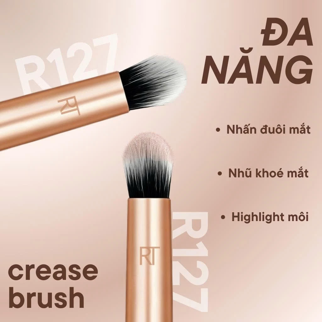 Cọ Nhấn Đuôi Mắt - Hốc Mắt - Cọ Môi RT REAL TECHNIQUES CREASE BRUSH R127